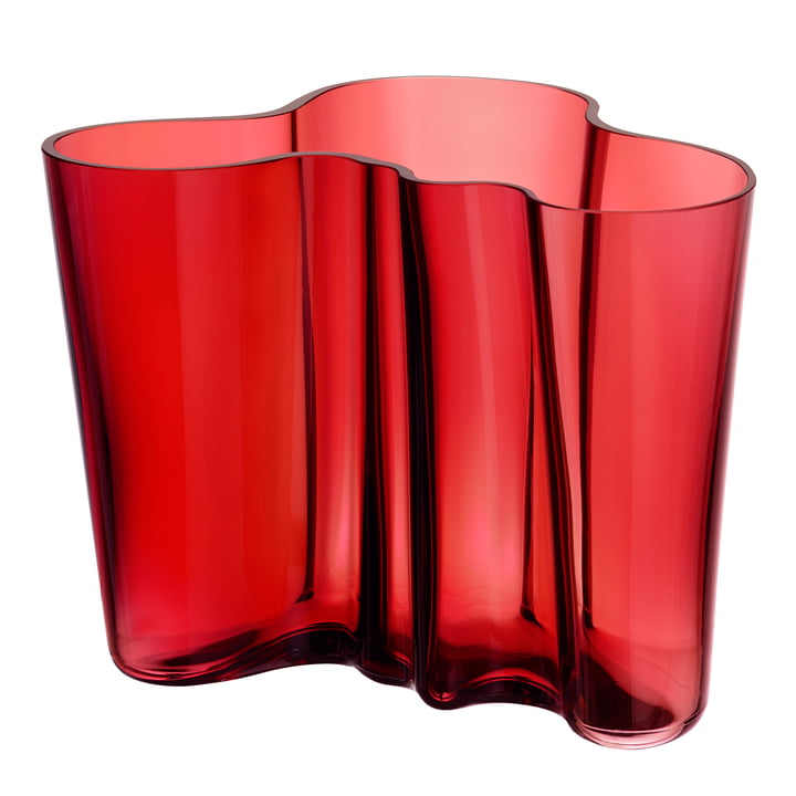 Aalto Vase Savoy 160 m von Iittala in Cranberry Rot