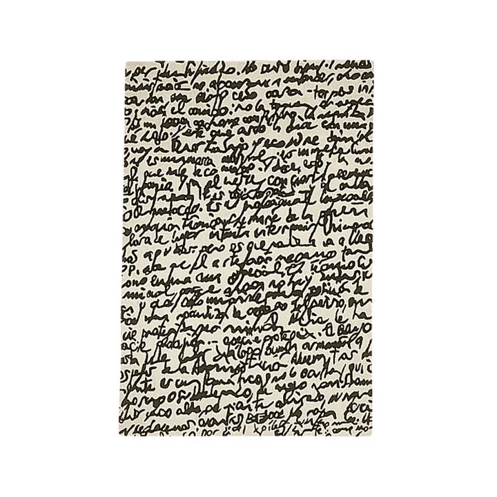nanimarquina - Black on white Teppich "Manuscrit" 170x240 cm