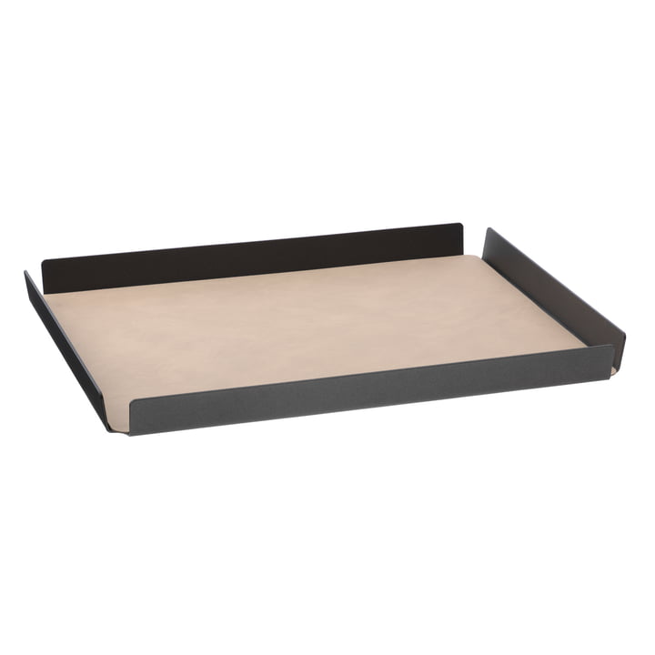 LindDNA - Tray Square aluminium Double Cloud/Nupo L 36 x 46 cm, anthrazit / sand