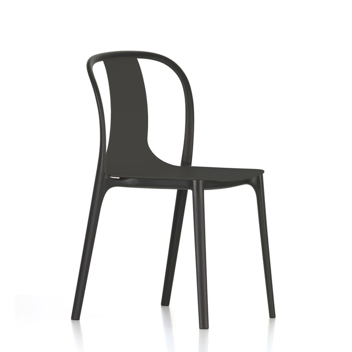 Belleville Chair Plastic von Vitra in Tiefschwarz