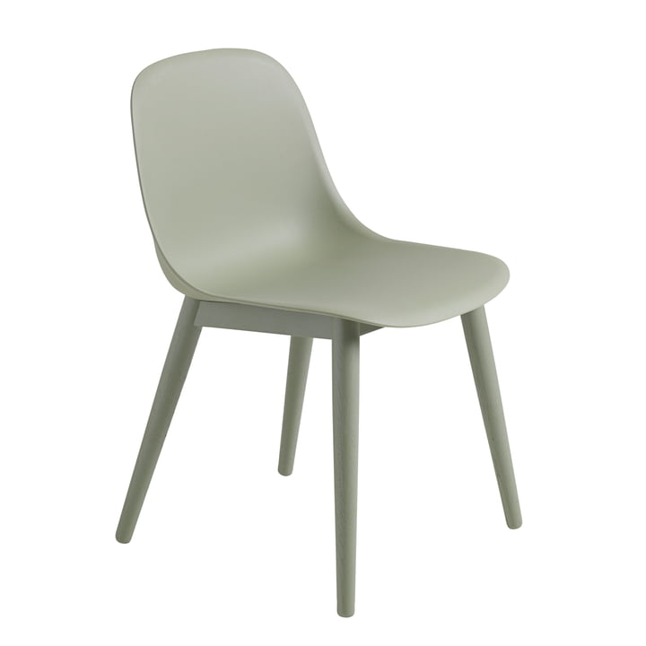 Fiber Side Chair Wood Base von Muuto in dusty green