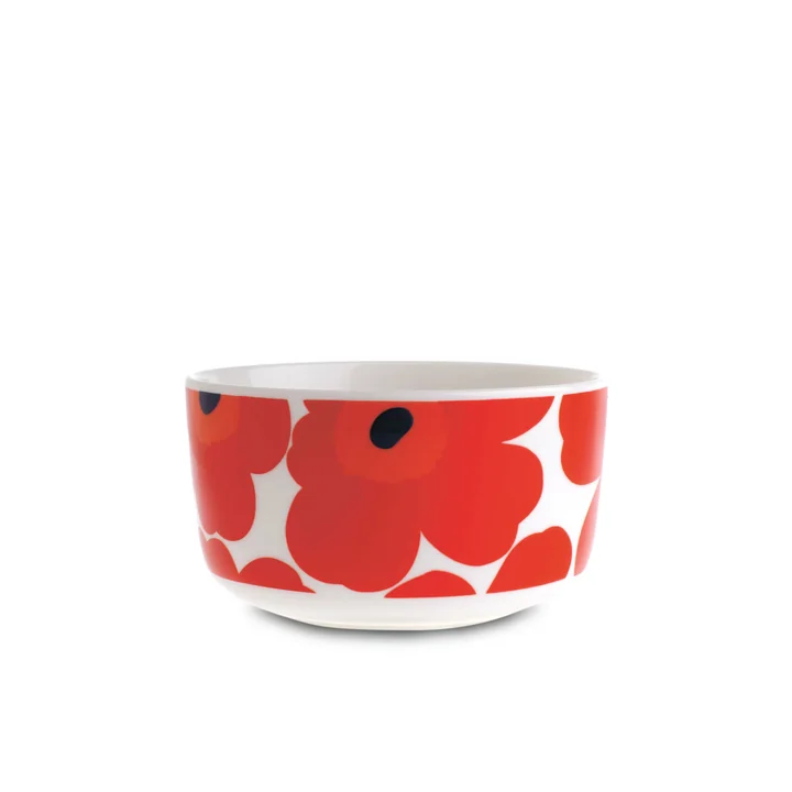 Oiva Unikko Schale 500 ml von Marimekko in Weiß und Rot