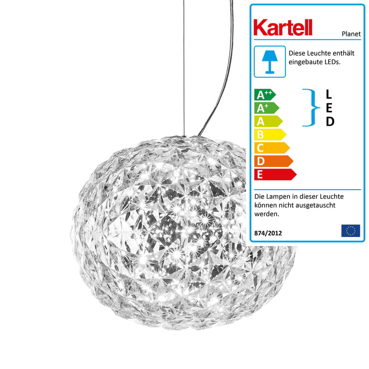 Planet LED Pendelleuchte von Kartell in Glasklar