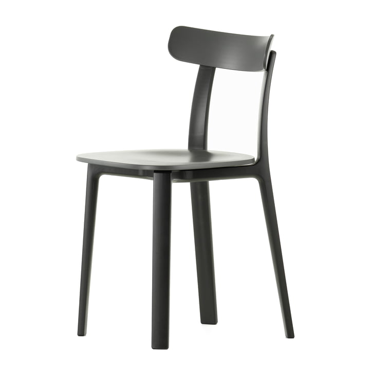 Vitra - All Plastic Chair, dunkelgrau, Filzgleiter für harte Böd