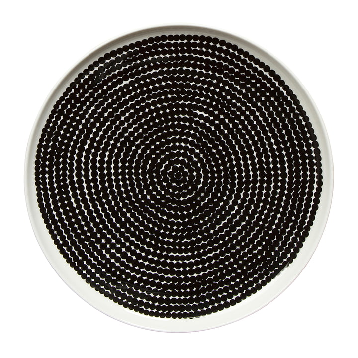Marimekko - Oiva Räsymatto Teller Ø 25 cm, weiß / schwarz