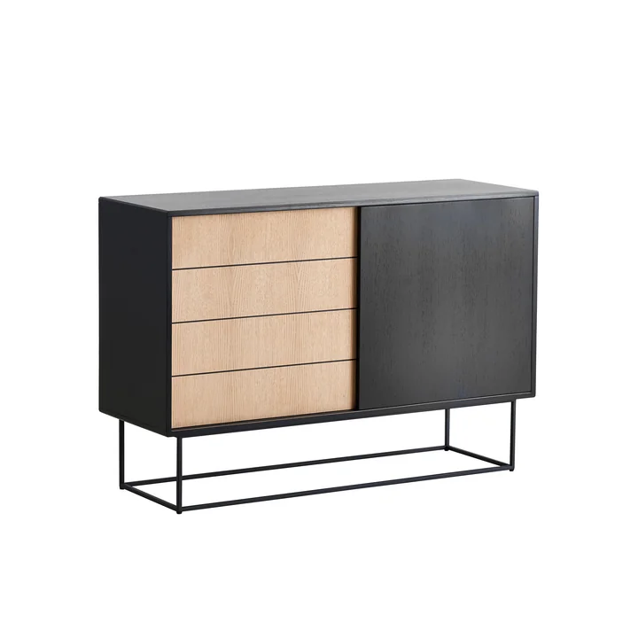 Virka Sideboard High von Woud in Eiche / Schwarz