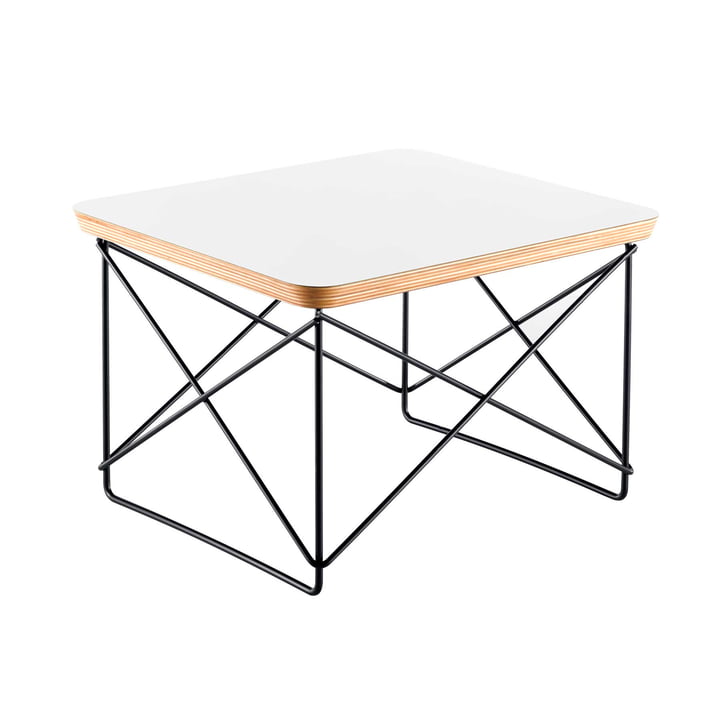 Eames Occasional Table LTR von Vitra in HPL Weiß / basic dark