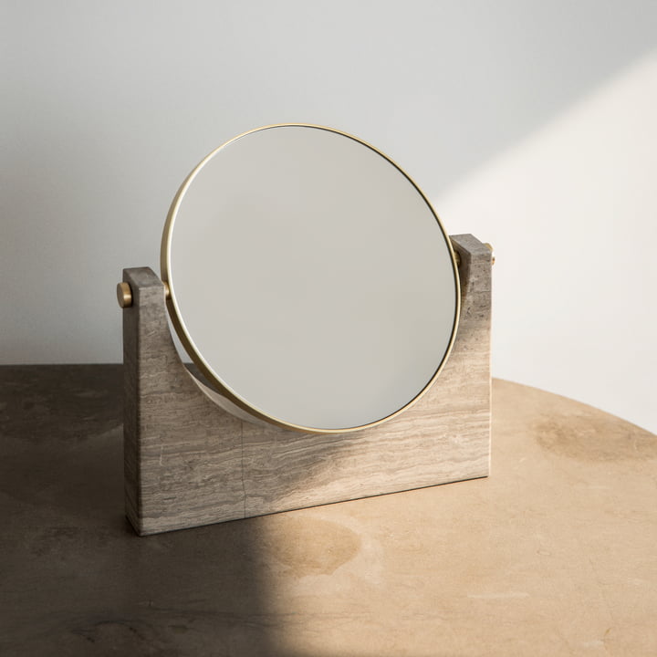 Pepe Marmor Spiegel, Messing / braun