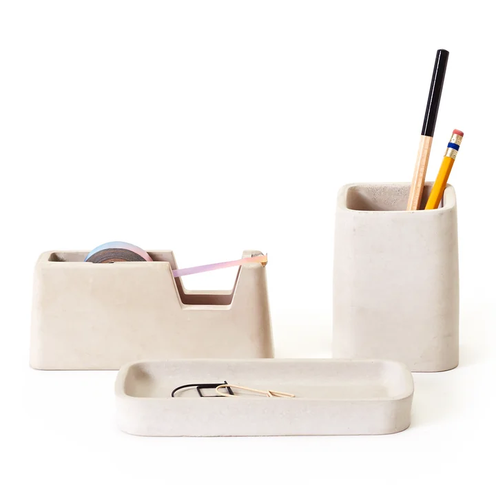 Areaware - Concrete Desk Set, grau (3tlg. Set)