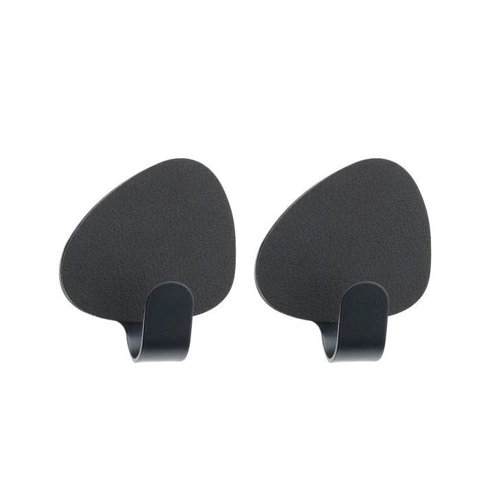 Curve Hook S 4 x 5 cm von Lind DNA in Nupo Schwarz / Stahl Schwarz (2er-Set)