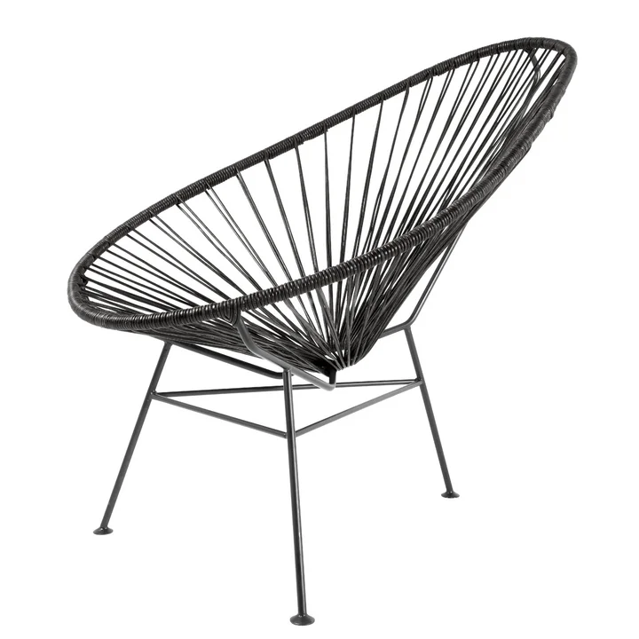 Acapulco Chair Leder, schwarz / schwarz von Acapulco Design
