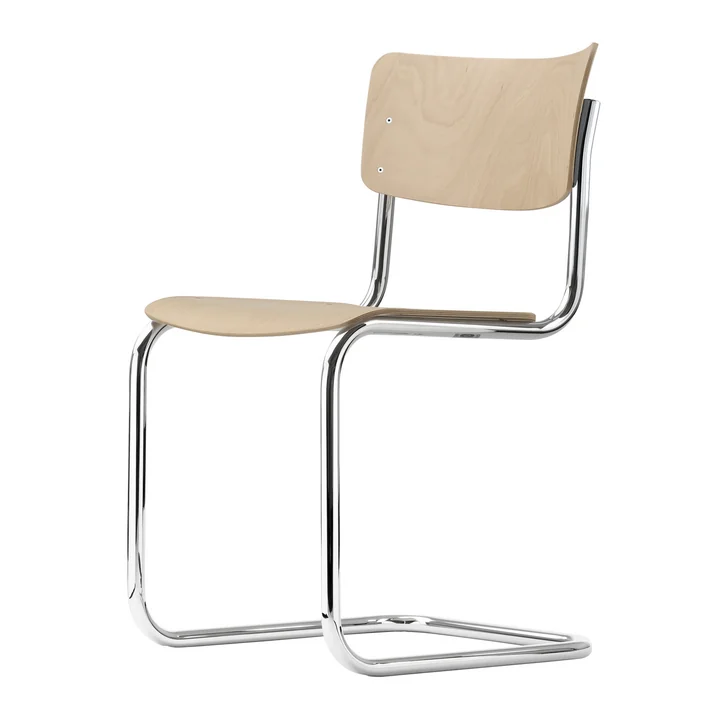 S 43 Stuhl von Thonet in Chrom / Buche natur (TP 17)