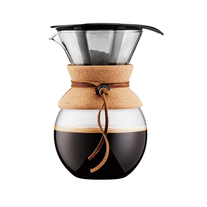 Pour Over Kaffeebereiter mit Permanentfilter 1 l von Bodum in Kork