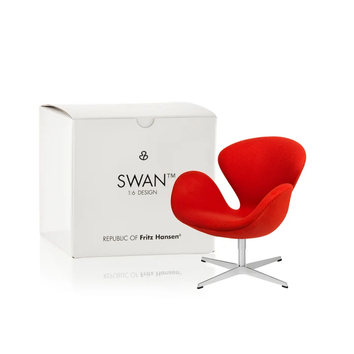 Fritz Hansen - Miniatur Schwan Sessel, rot