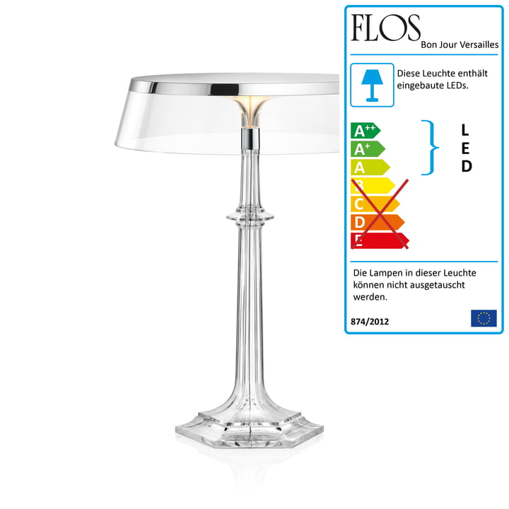 Flos Bon Jour Versailles LED Tischleuchte small, H 27,2 cm, chrom Krone transparent Flos Bon Jour Versailles LED Tischleuchte small, H 27,2 cm, chrom Krone transparent
