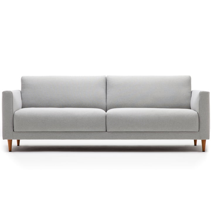 141 Sofa 3-Sitzer, L 190 cm von freistil mit Kegelfuß Eiche natur / Bezug lichtgrau (3007)