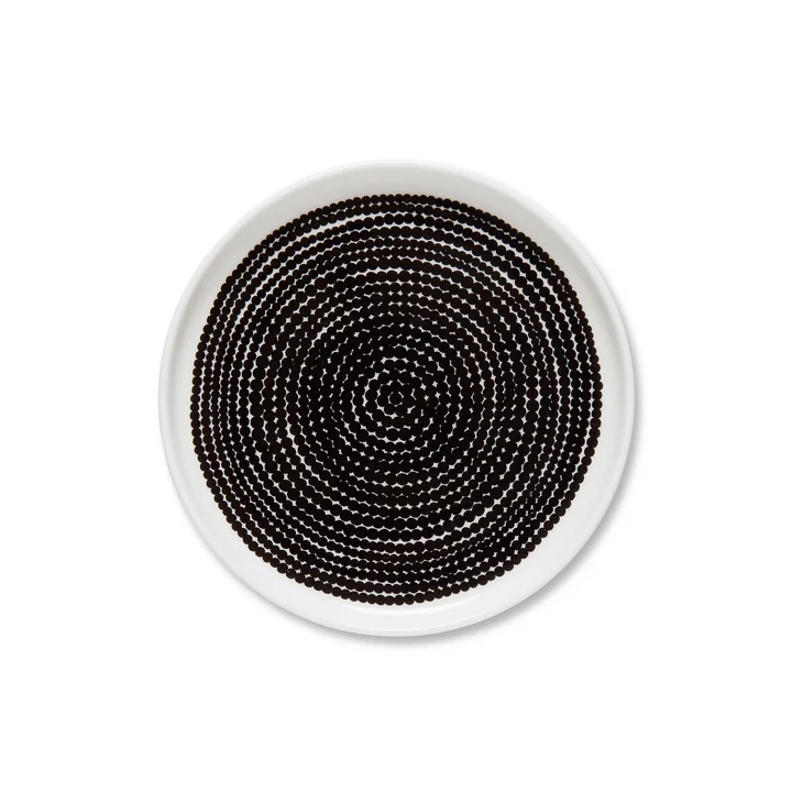 Oiva Räsymatto Teller Ø 13.5 cm von Marimekko in Schwarz / Weiß