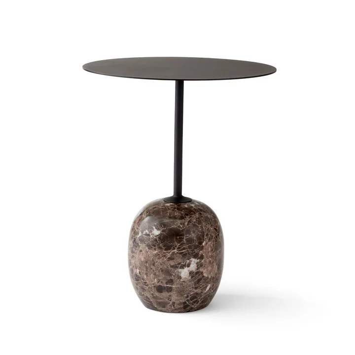 Lato Beistelltisch H 50 cm Ø 40 cm von &Tradition in Warm Black / Emparador Marmor