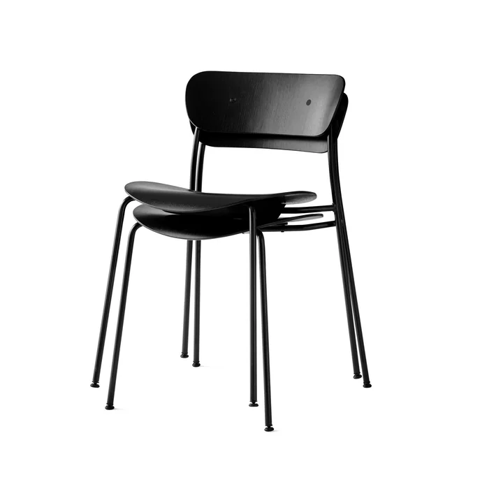 Pavilion Stuhl von &Tradition mit Rahmen Schwarz / Eiche Schwarz lackiert
