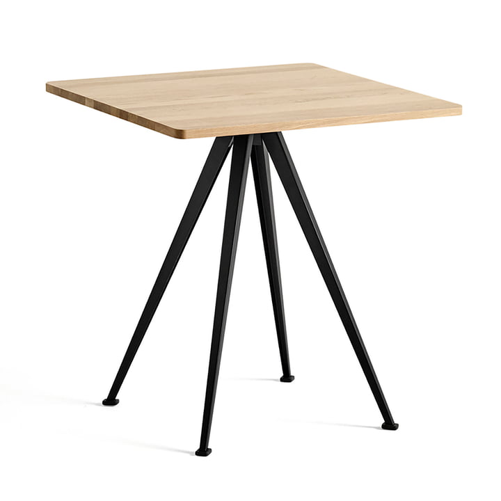 Der HAY - Pyramid Bistrotisch 21, 70 x 70 cm, Eiche matt lackiert / schwarz