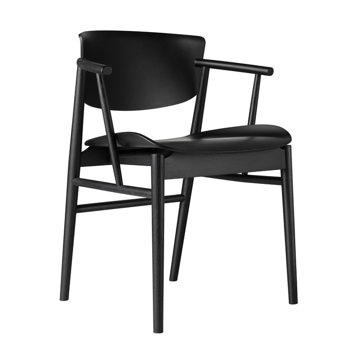 Der Fritz Hansen - N01 Armlehnstuhl in Eiche schwarz gefärbt