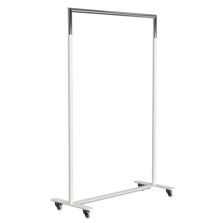 Bukto Kleiderständer mit Rollen 100 cm in weiß / Edelstahl poliert von Frost