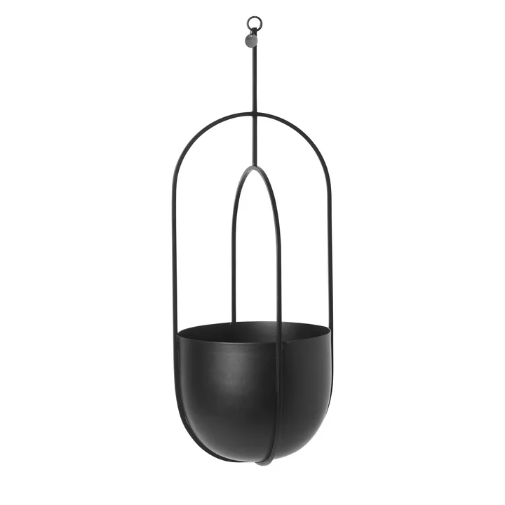 Hängender Deko Blumentopf von Ferm Living in schwarz