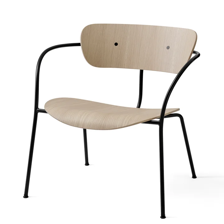 Pavilion Loungechair AV 5 von &Tradition in schwarz / Eiche lackiert