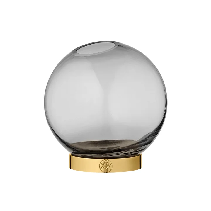 Globe Vase mini, Ø 10 x H 10 cm in schwarz / gold von AYTM