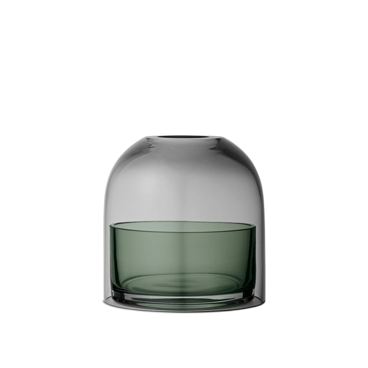 Tota Teelichthalter, Ø 9,3 x H 10,3 cm, schwarz / forest von AYTM