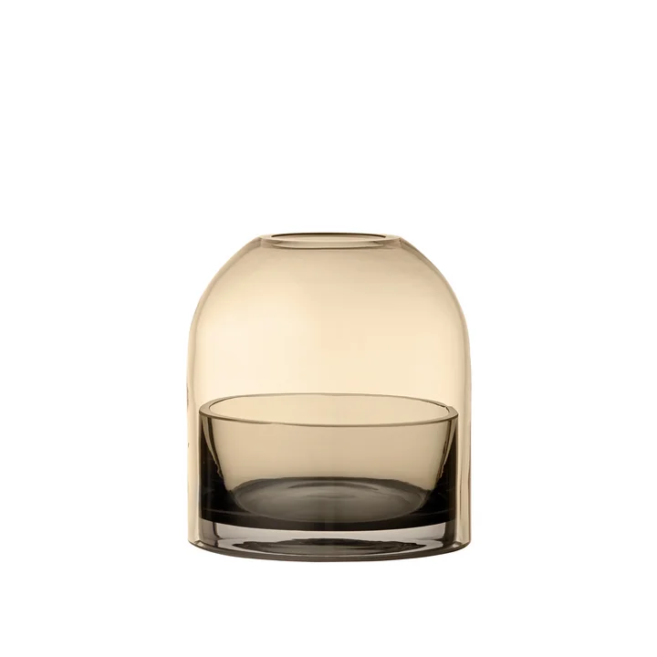 Tota Teelichthalter, Ø 9,3 x H 10,3 cm in schwarz / amber von AYTM