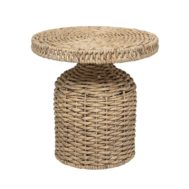 Camo Beistelltisch geflochten von Bloomingville, Ø 47 x H 47 cm in natur