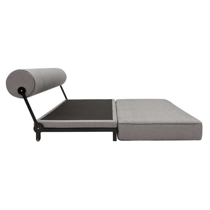 Sleep Daybed von Softline in schwarz / Keder schwarz / Bezug Cento schwarz / weiß (470)