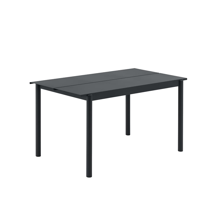 Linear Steel Tisch, 140 x 75 cm in schwarz von Muuto