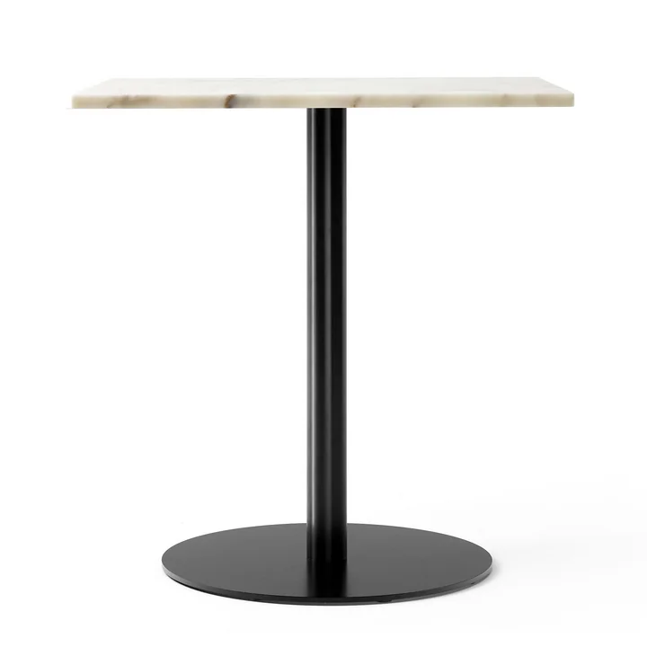 Harbour Column Bistrotisch 70 x 60 cm in Marmor weiß / schwarz von Audo