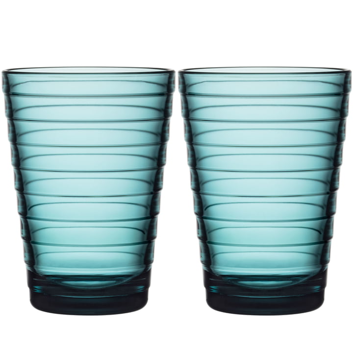 Aino Aalto Longdrinkglas 33 cl von Iittala in seeblau (2er-Set)