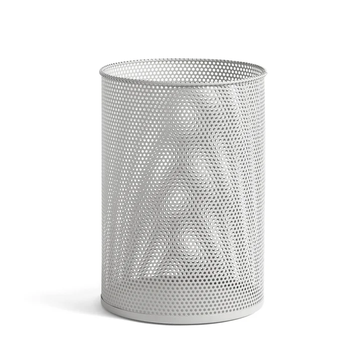 Perforated Bin L, Ø 30,5 x H 44 cm von HAY in hellgrau
