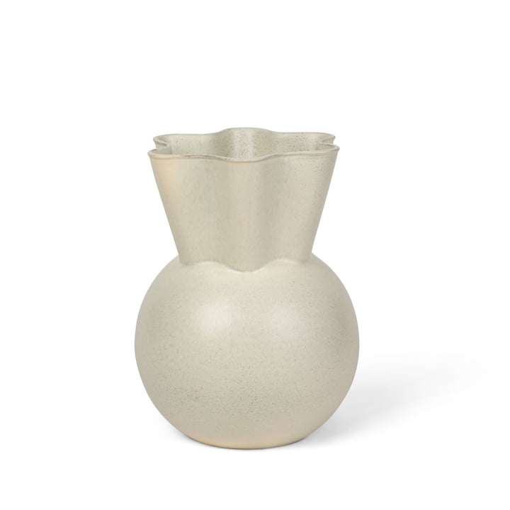 Vase mit geschwungenem Oberteil H 20 cm in cremeweiß von Spring Copenhagen