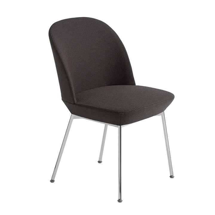 Oslo Side Chair in Chrom / dunkelgrau (Ocean 50) von Muuto