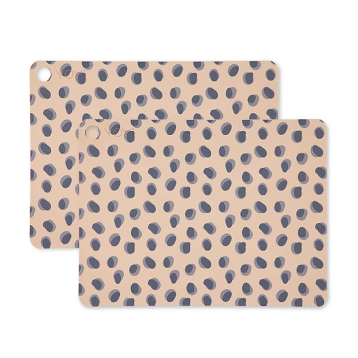 Tischset Leopard Dots, 45 x 34 cm in camel (2er-Set) von OYOY