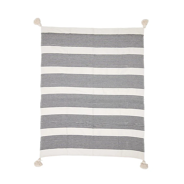 Decke mit Quasten 150 x 125 cm von Bloomingville in schwarz