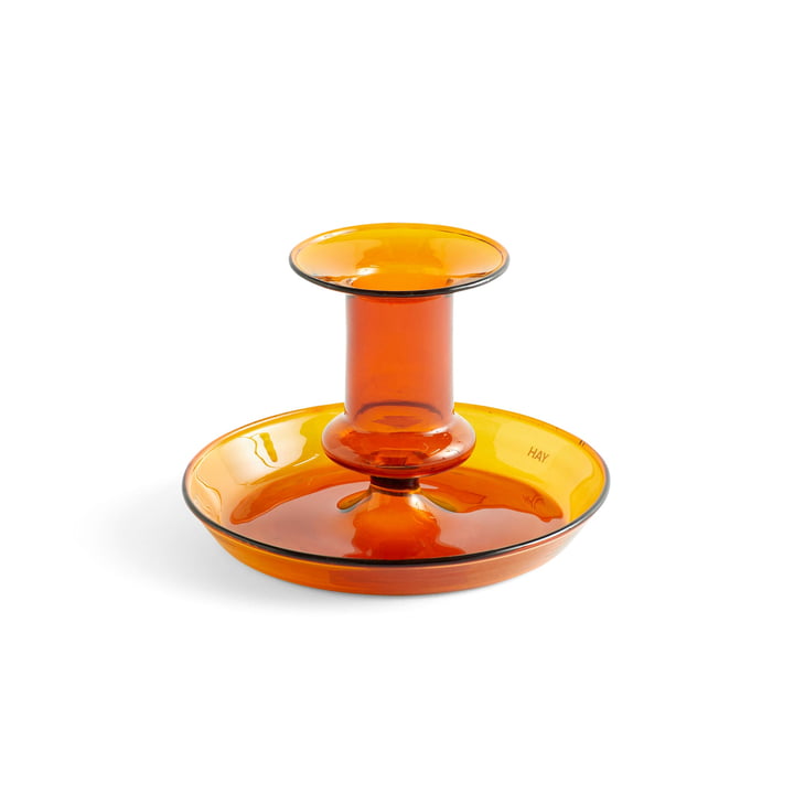 Flare Kerzenhalter, Ø 11 x H 7,5 cm in amber von Hay