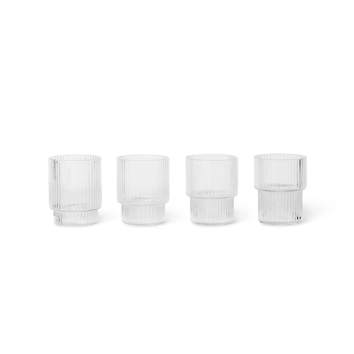 Ripple Trinkglas small, klar (4er-Set) von ferm Living 