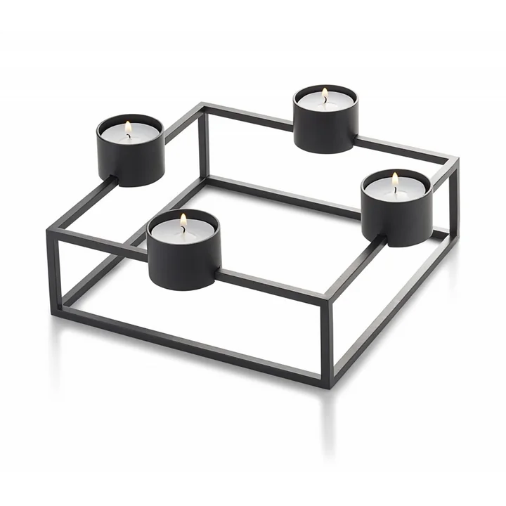 Cubo Teelichthalter, schwarz von Philippi 