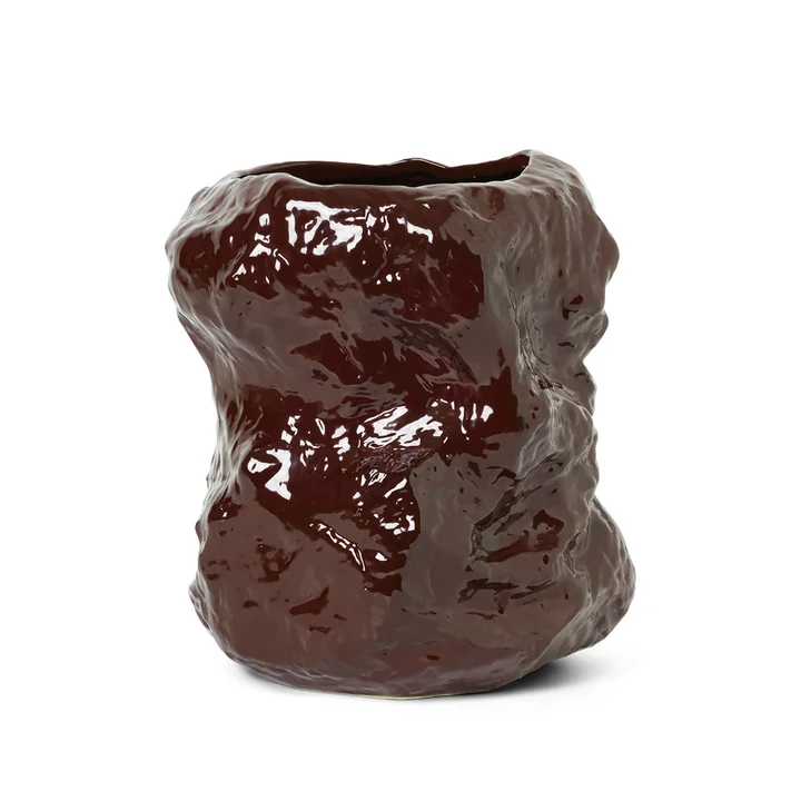 Tuck Bodenvase Ø 34 x H 40 cm von Ferm Living in rotbraun