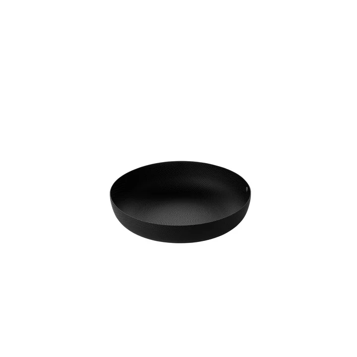 Schale Ø 21 x H 4,7 cm von Alessi in schwarz mit Reliefdekor
