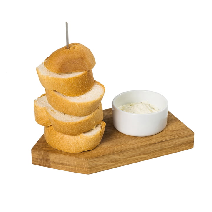Brot Ahoi Servierbrett mit Dippschale, Eiche / weiß von Raumgestalt