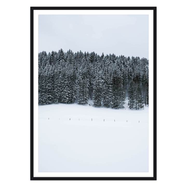 artvoll - Winter Wonderland Poster mit Rahmen, schwarz