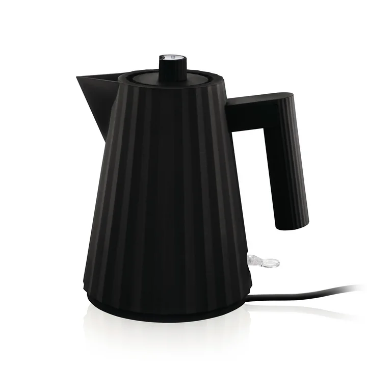 Plissé Wasserkocher 1 l von Alessi in schwarz