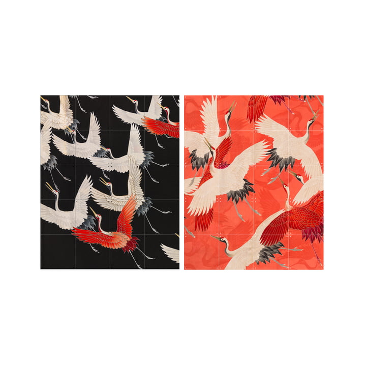 Kimono mit Kranichen, 80 x 100 cm von XXI